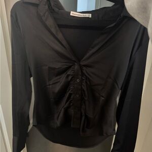 Abercrombie & Fitch Black Button-Up Blouse